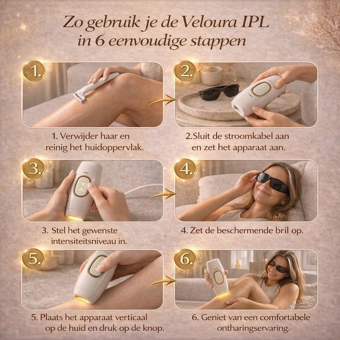 Veloura IPL – Pijnloze Permanente ontharing voor zijdezachte Huid