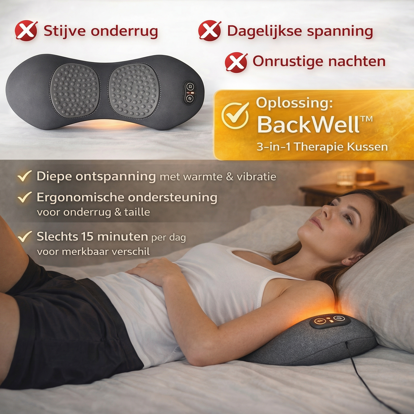 BackWell 3-in-1 therapie kussen